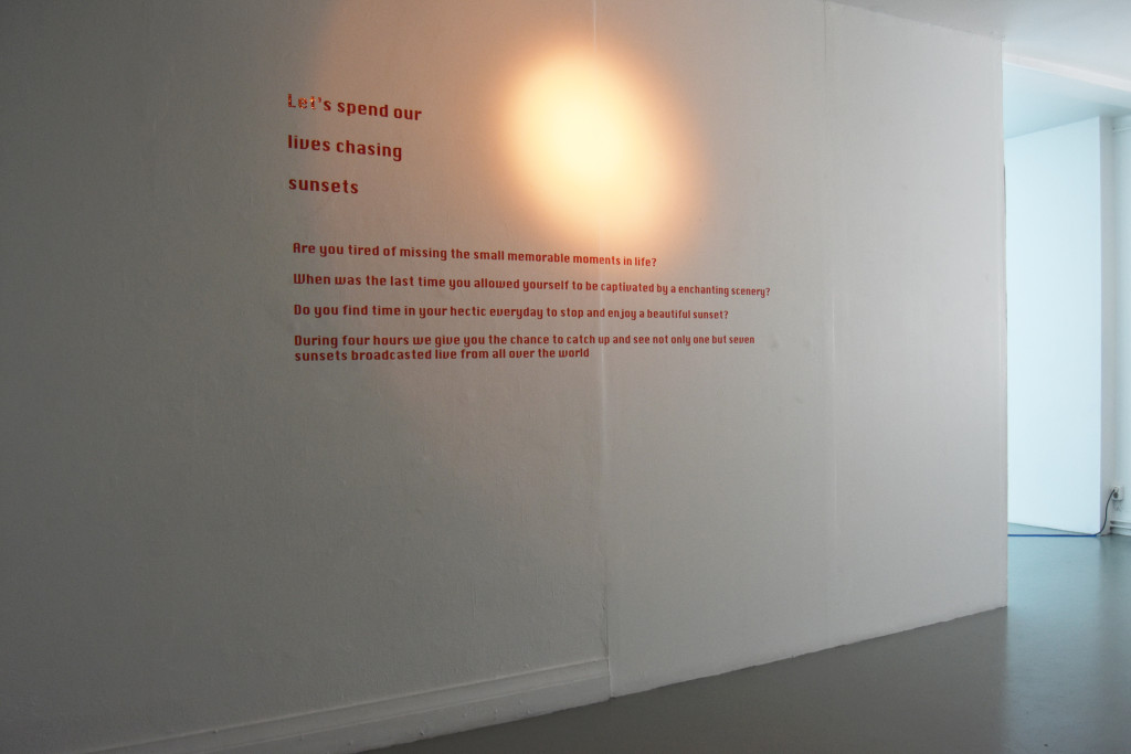 chasing sunsets video installation 
