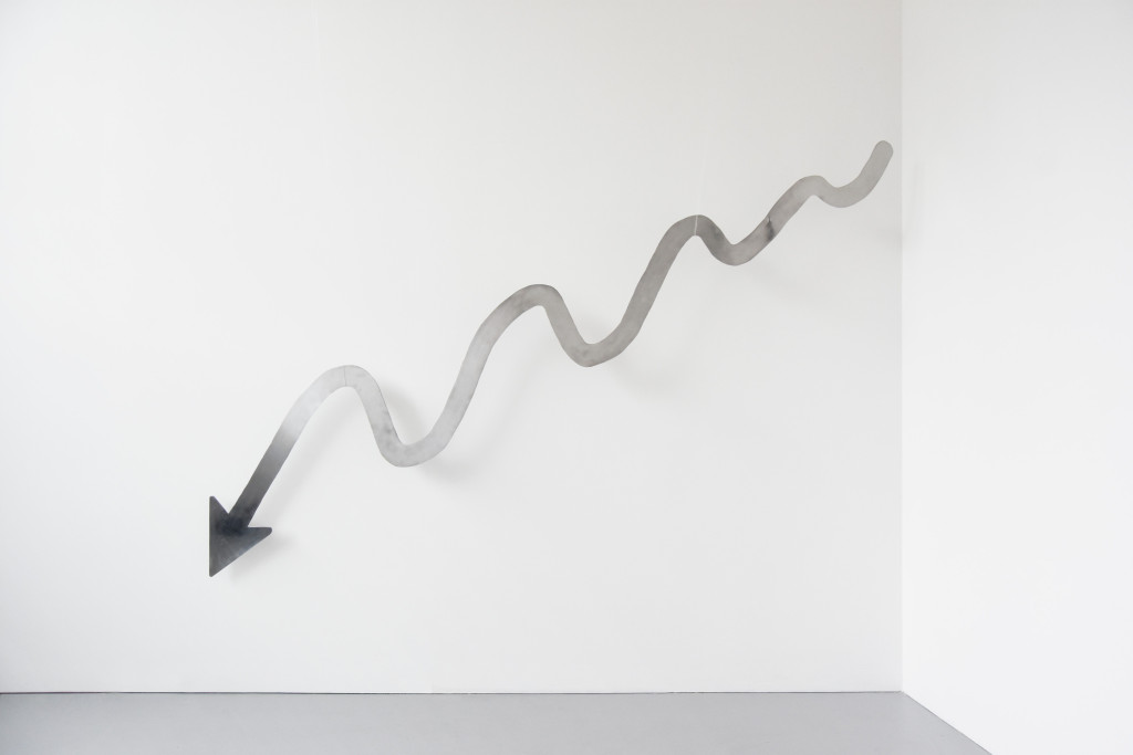 steel arrow curve pointing